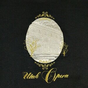Utah‎ Opera Sweatshirt Womens Medium Black Embroidered Crew Neck Long Sleeve